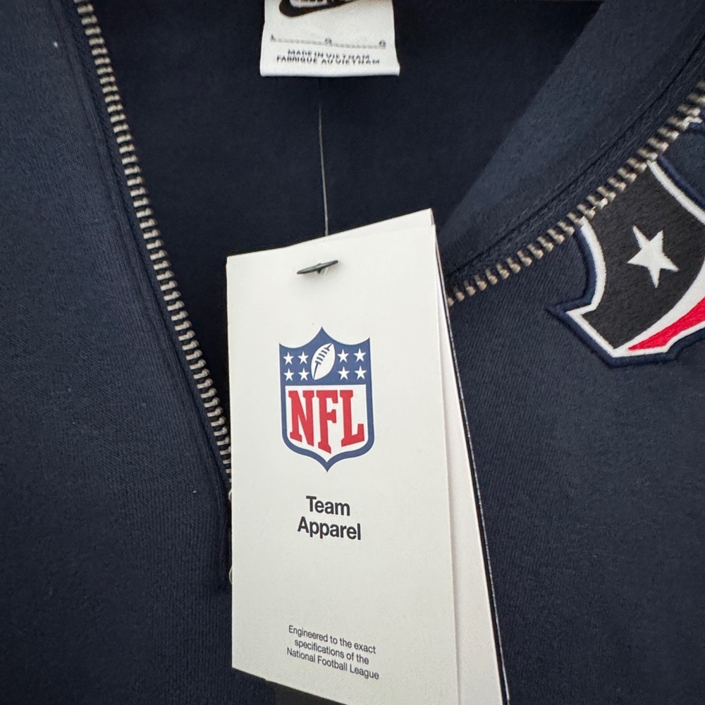 NWT Nike houston Texans quarter zip navy jacket Sz L - Picture 2 of 6